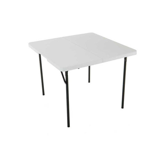 Lifetime 280228 37-Inch Square Fold-in-Half Table, White Granite Top with Gray Frame