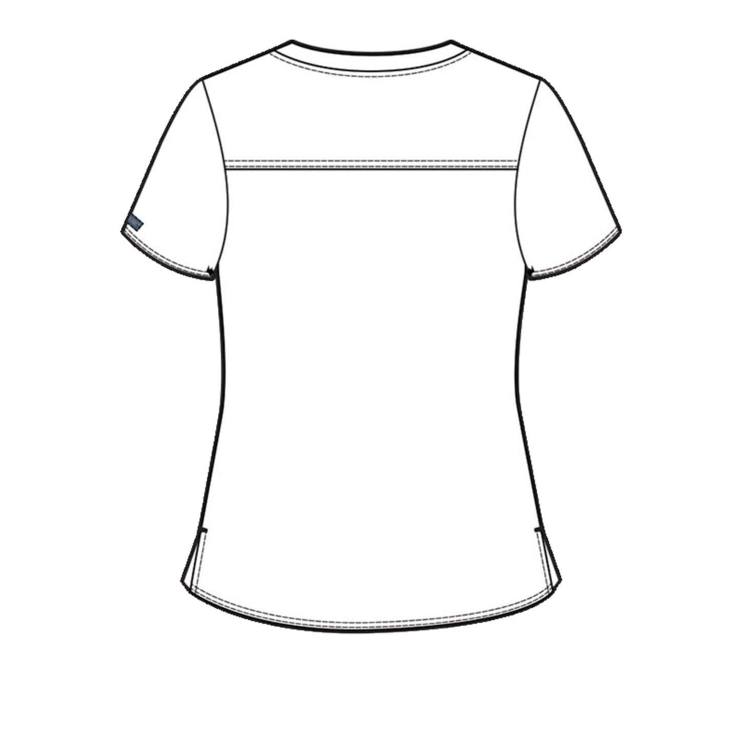 Med Couture Women's V-Neck Scrub Top, Modern Fit Tuck-in Top with Stretchy Rib-Knit Shoulders and Chest Pocket - MC7448, Slate, Medium