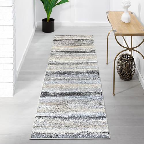 LUXE WEAVERS Tower Hill Abstract Gray 2x7 Area Rug