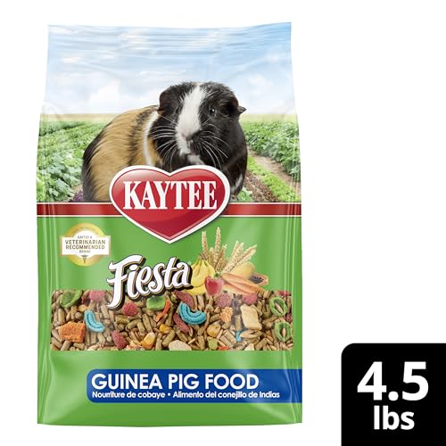 Kaytee Fiesta Guinea Pig Food, Nutritious and Fun Blend, Supports Dental Health and Digestion, 4.5 pounds