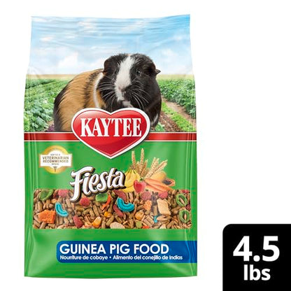 Kaytee Fiesta Guinea Pig Food, Nutritious and Fun Blend, Supports Dental Health and Digestion, 4.5 pounds
