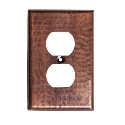 Monarch Abode 1-Gang Duplex Wall Plate, Hand Hammered Pure Copper Decorative Outlet Covers, Electrical Outlet Cover Plates, Pure Copper
