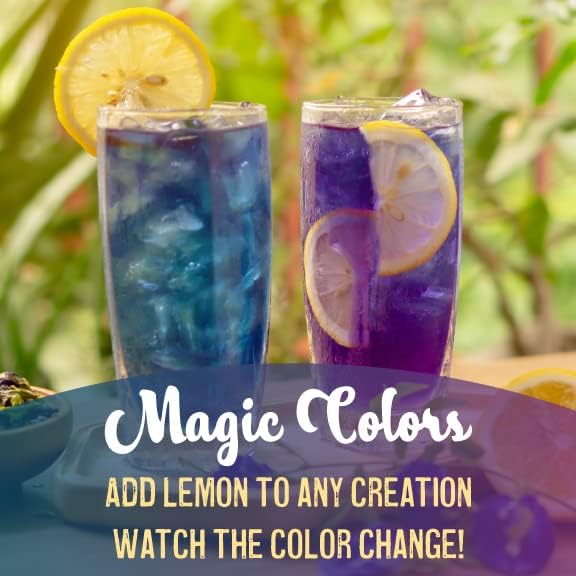 Ancient Choice - Butterfly Pea Flower Powder (4 ounce) | Blue Matcha Tea | Ceremonial (Highest) Grade | Adaptogenic Raw Culinary | Natural Food Coloring | Thai Non-GMO | Vegan