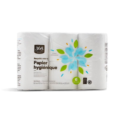 365 by Whole Foods Market, 100% Recycled Bath Tissue, Ultra-Strong, 260 Sheets per Roll, 6 Count