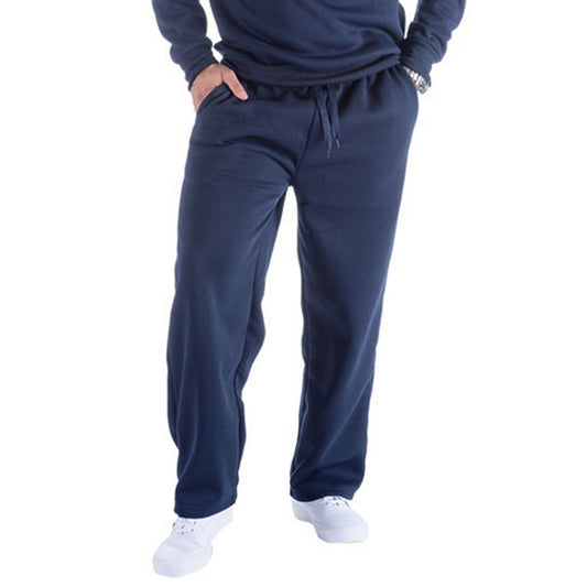 Facitisu Mens Sweatpants Fleece Athletic Open Bottom Workout Pants with Pocket Baggy Drawstring Sweats Pants Gym Joggers Navy X-Large