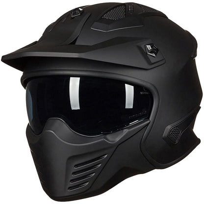 ILM Open Face Motorcycle 3/4 Half Helmet for Dirt Bike Moped ATV UTV Motocross Cruiser Scooter DOT Model 726X (Matte Black,XL