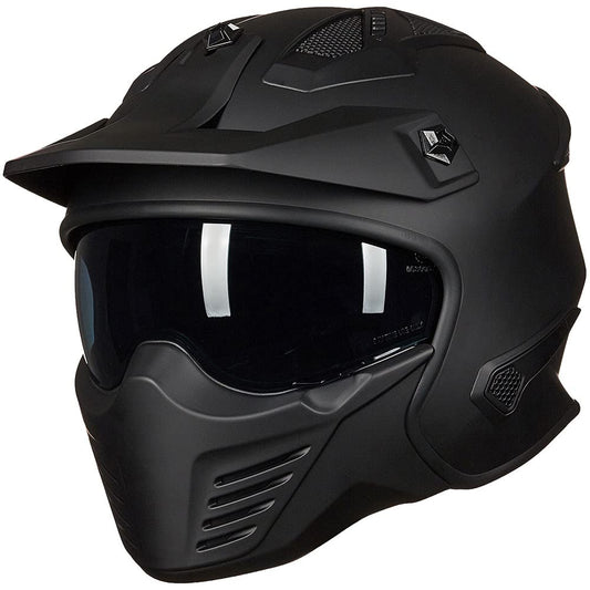 ILM Open Face Motorcycle 3/4 Half Helmet for Dirt Bike Moped ATV UTV Motocross Cruiser Scooter DOT Model 726X (Matte Black,XL