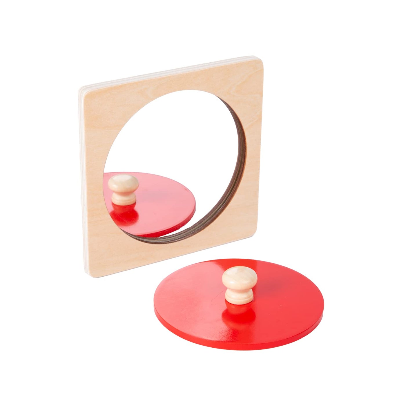 Montessori Baby Toys Play Kit - Mirror, Peekaboo, Knob Puzzle, Spinning Drum, Rainbow Ball - 6-12 Months Toddlers