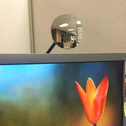 Ampper Clip On Security Mirror, Convex Cubicle Mirror for Personal Safety and Security Desk Rear View Monitors or Anywhere (3.35", Round)