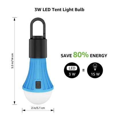 Lepro LED Rechargeable Camping Lantern, 7 White and RGB Light Modes, Camping Essentials, Hanging Light Bulbs with Clip Hook for Camping, Christmas, Decorations, Emergency, USB Cable Included, 2 Packs