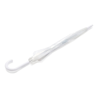 Amazon Basics Clear Umbrella for Rain, Round Bubble Umbrella for Wedding, With Wide Coverage (35" Canopy Diameter), Auto Open, Strong Fiberglass Frame, Steel Shaft, Spoke Protectors for Safety