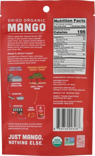 Mavuno Harvest Dried Mango, Organic, 2 oz
