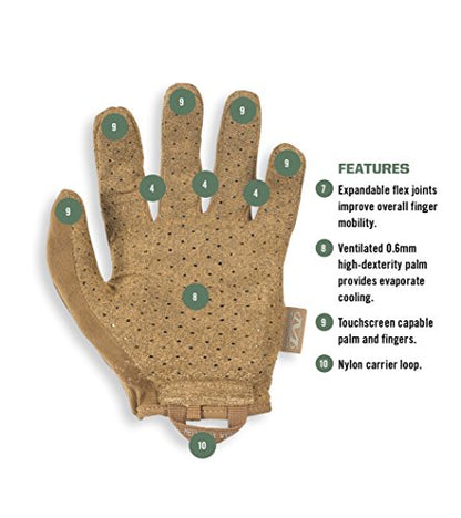 Mechanix Wear Specialty Vent Tactical Gloves - Ventilated Precision Fit High-Dexterity Field Work Gloves - Touchscreen Compatible & Machine Washable - Large - Coyote Tan