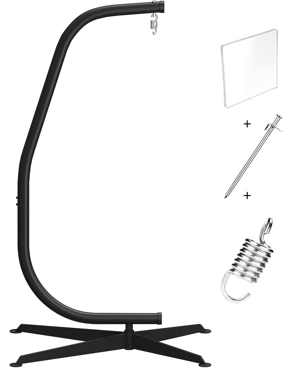 GREENSTELL Hammock Swing Stand, Hanging C-Stand with Spring Hook, for Indoor, Outdoor, Sturdy Hanging Stand Max Load 330lbs