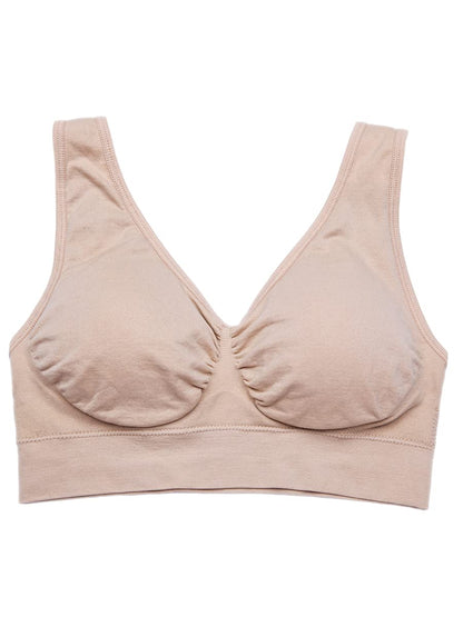 PRETTYWELL Sleep Bra for Women, Comfort Seamless Wireless Stretchy Sports Bra, 3 Pack Yoga Bra, with Removable Pads