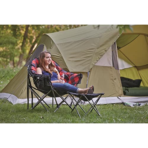 Guide Gear Club Camping Chair, Oversized, Portable, Folding with Padded Seats, 500-lb. Capacity Red Plaid