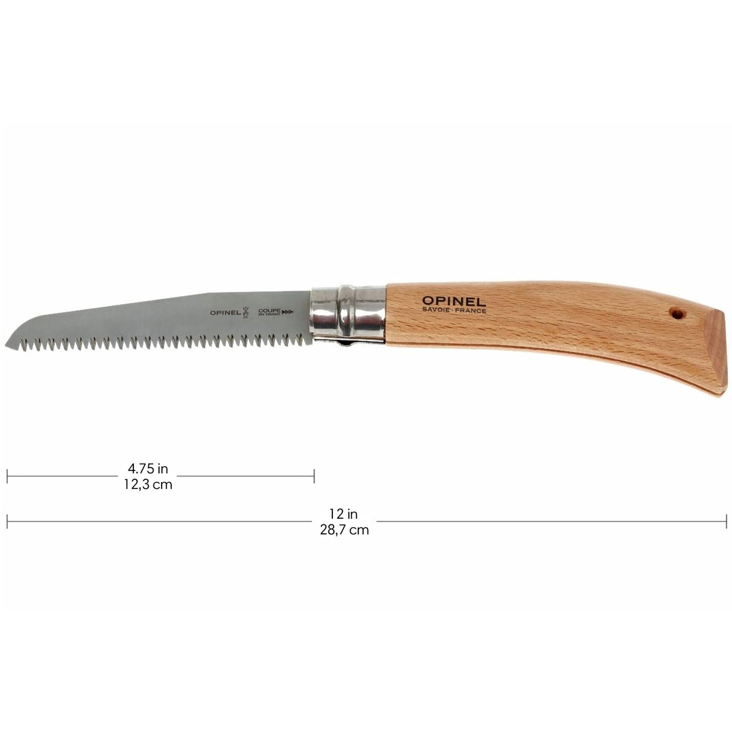 Opinel Folding Saw - Gardening and Camping Folding Carbon Steel Saw with Beechwood Handle