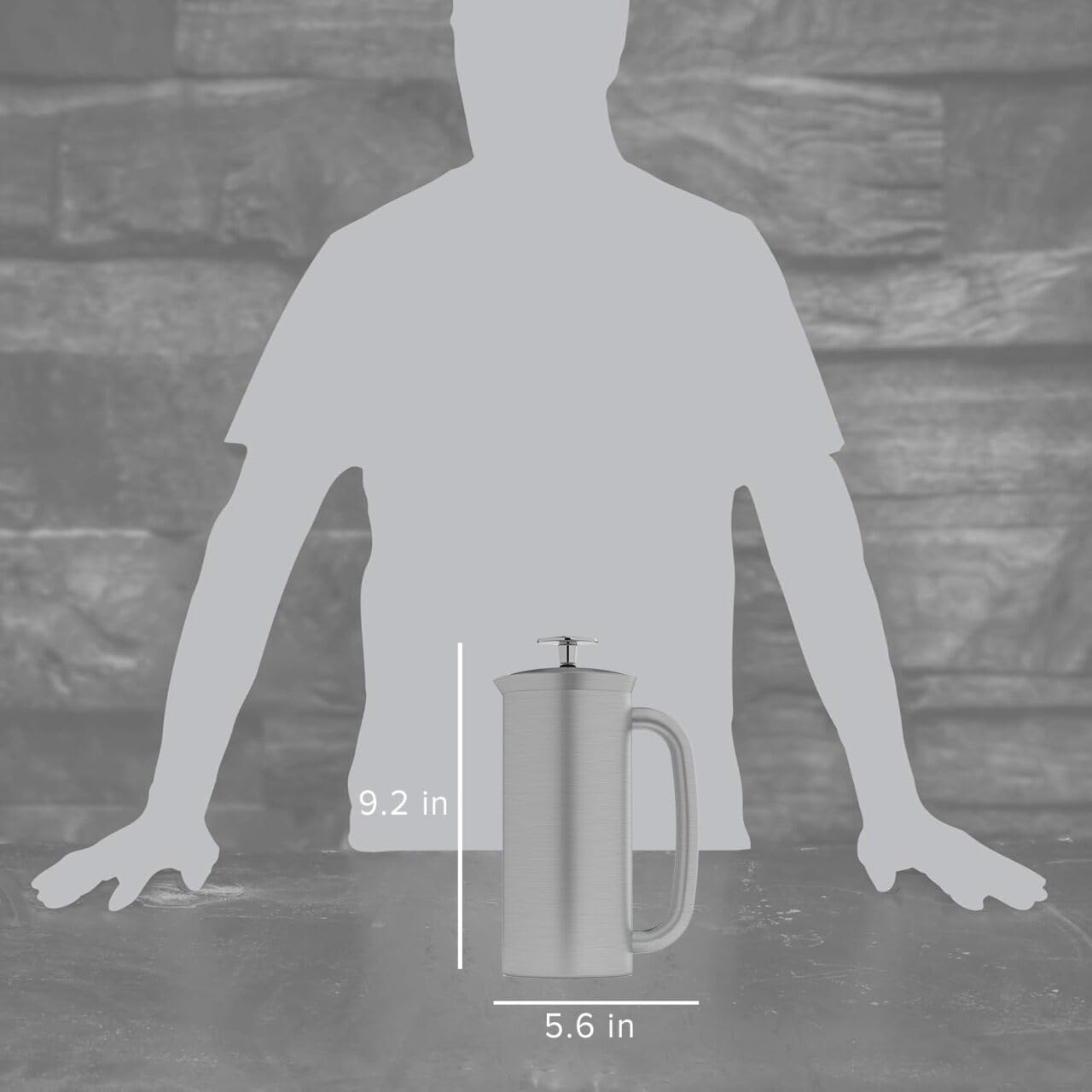 ESPRO P7 French Press Coffee Maker - Double-Walled Stainless Steel Insulated with Micro-Filter, 18 Oz, Brushed Stainless Steel