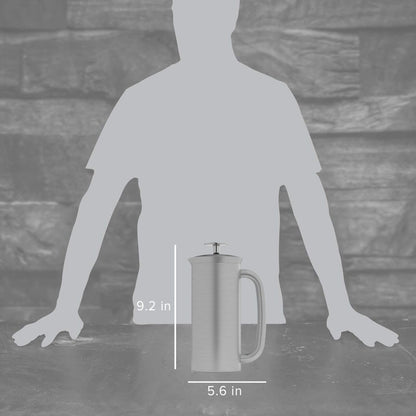 ESPRO P7 French Press Coffee Maker - Double-Walled Stainless Steel Insulated with Micro-Filter, 18 Oz, Brushed Stainless Steel
