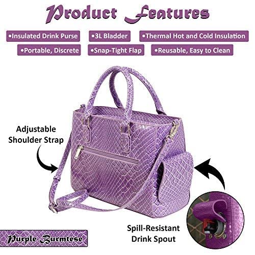 Primeware Insulated Purse w/ 3L Bladder Bag | Thermal Hot and Cold Storage | Portable Drinking Dispenser for Wine, Cocktails, Beer, Alcohol | PU Leather Finish