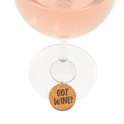 Juvale Wine Glass Charms - 1-Inch Circle Cork, 12-Pack - Wine Charms for Stem Glasses & Funny Party Decor - Birthday Party Favors
