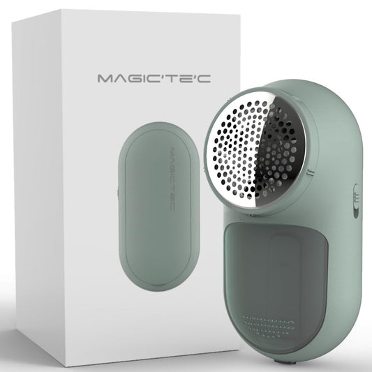 Rechargeable Fabric Shaver, Magictec Lint Remover Sweater Defuzzer Lints Fuzzs Pills Pilling Trimmer for Clothes and Furniture -Battery Operated, Green