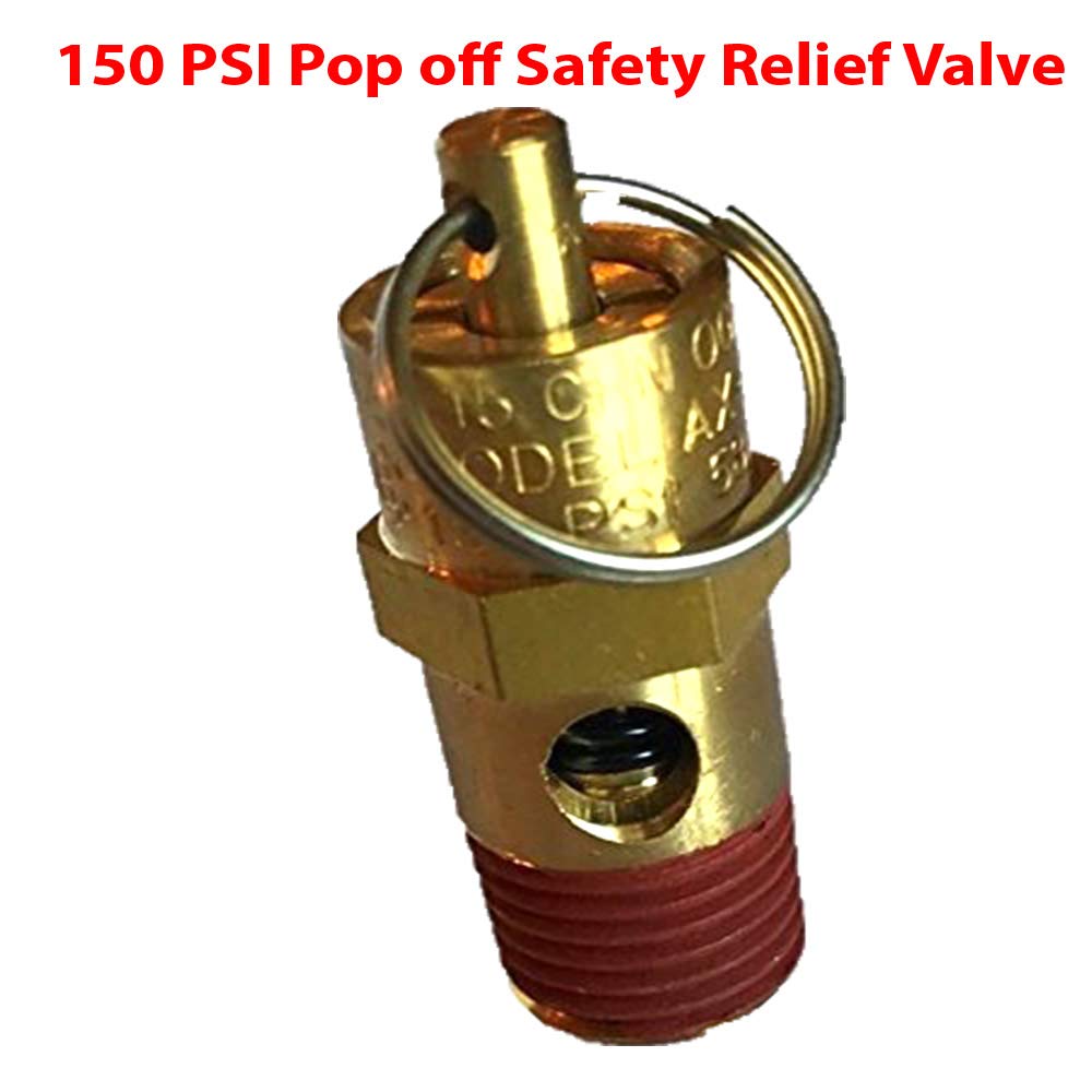 New 1/4" NPT 150 PSI 58 SCFM Air Compressor Relief Pressure Safety Valve, Tank Pop Off