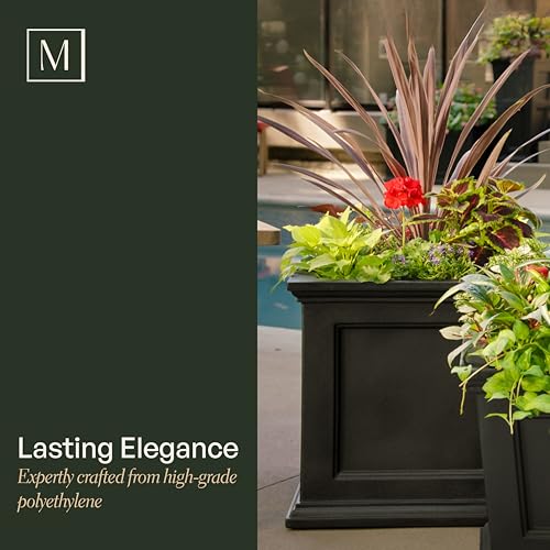 Mayne 5825W Fairfield Patio Planter, White, 20-Inch