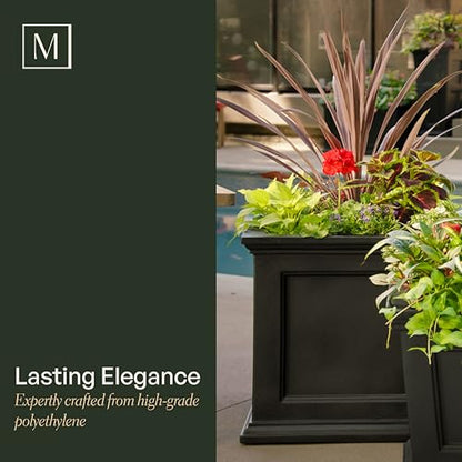 Mayne 5825W Fairfield Patio Planter, White, 20-Inch