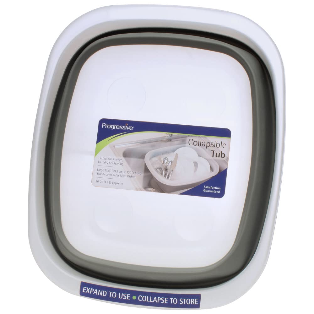 PrepWorks Collapsible Tub - Space-Saving, Foldable Utility Tub for Washing, Soaking, and Storage in Kitchen or Outdoors