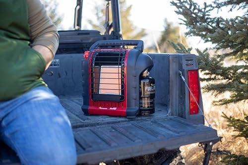 Mr. Heater Portable Buddy Heater MH9BX 4,000-9,000 BTU Indoor-Safe Propane Radiant Heater For Campers, Workshops, Job Sites, Patios & More - Red, Black