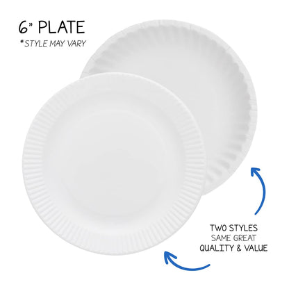 Hygloss Products Paper Plates - Uncoated White Plate - Use for Foodware, Events, Activities, Crafts Projects and More - Environmentally Friendly - Recyclable and Disposable - 6-Inches - 100 Pack