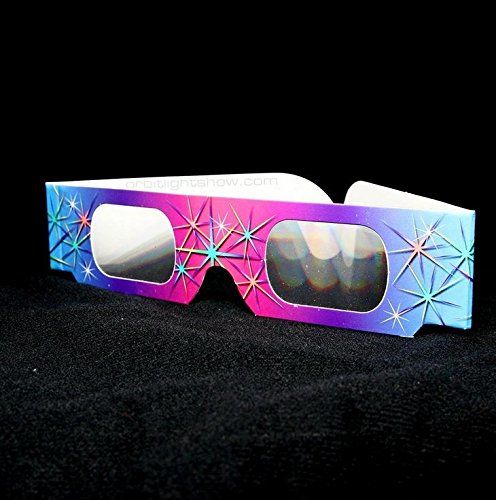 Fireworks Diffraction Glasses (50 Rainbow Spectrum Frames + 1 Exclusive Bonus Pair) - Foldable Paper/Cardboard Frames - 51 Glasses Total