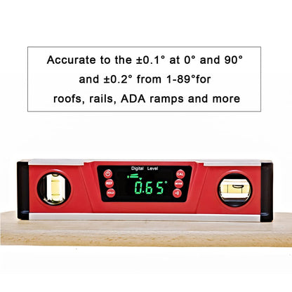 10-Inch Digital Torpedo Level and Protractor | Neodymium Magnets | Bright LED Display | V-GROOVE MAGNETIC BASE | IP54 Dust/Water Resistant smart level with Carrying Bag