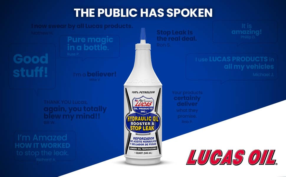 Lucas Oil 10019 Hydraulic Oil Booster and Stop Leak - 1 Quart, White, 32 Ounce