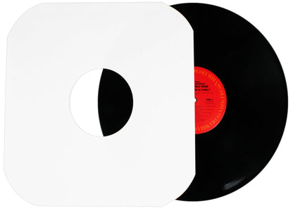 (100) Archival Quality Acid-Free Heavyweight Paper Inner Sleeves with Hole for 12" Vinyl Records - Durable 20# Paper - Easy Record Insertion - #12IW