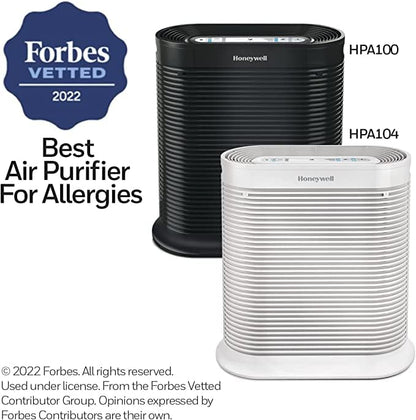 Honeywell AllergenPlus HEPA Air Purifier, Airborne Allergen Reducer for Medium Rooms 750 sqft, Reduces Allergens, Smoke, Wildfire Smoke, Pollen, Pet Dander and More, White, HPA104
