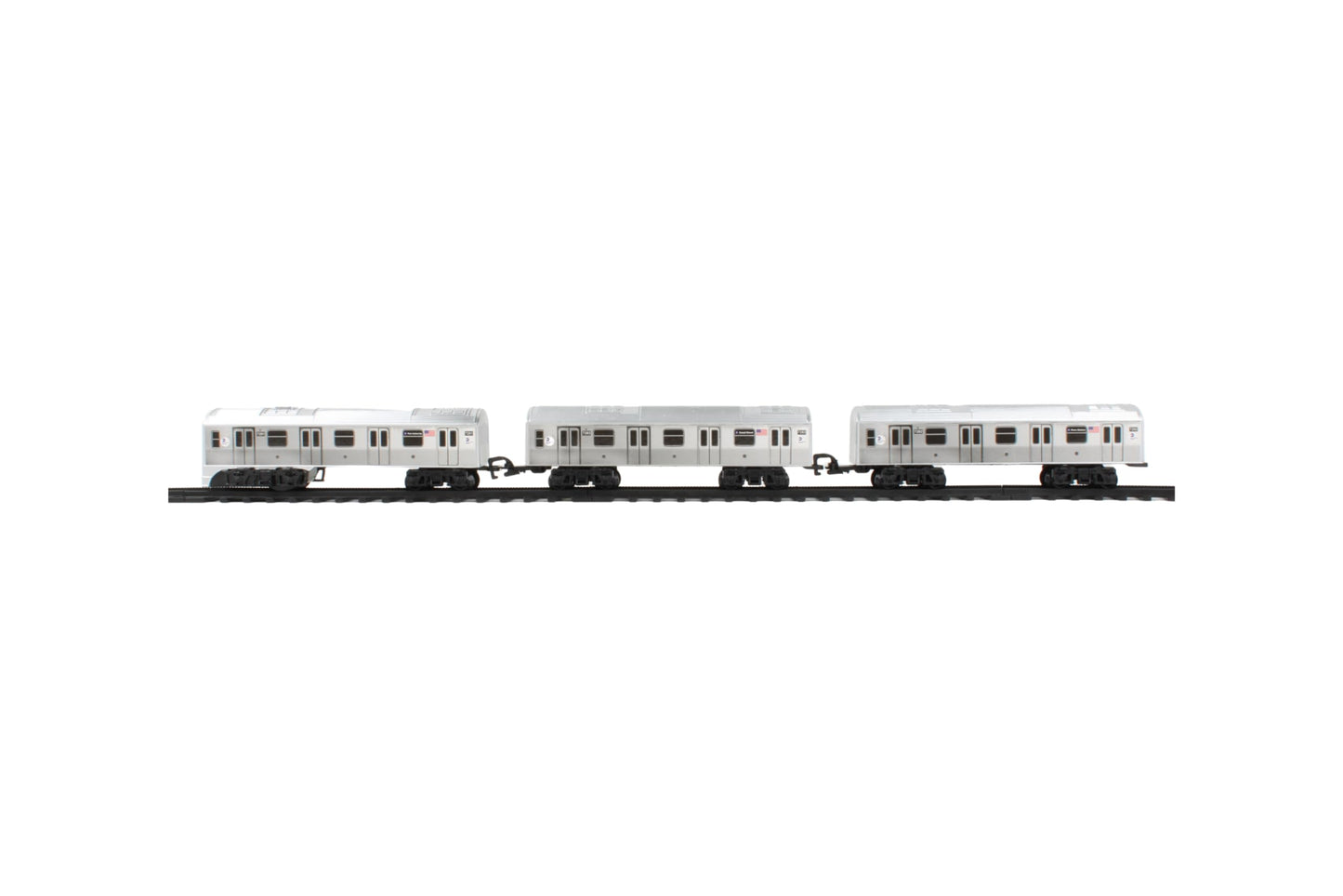 New York MTA New York City 3 Pc. Battery Operated Train Set with Track ,39" X 25",Silver