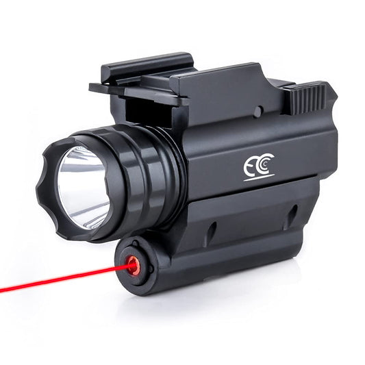 MCCC Tactical Red Laser Sight with 500 Lumens LED Flashlight, Compact Rail Mounted, Quick Release, Laser Output is Below 5mW, Class IIIA
