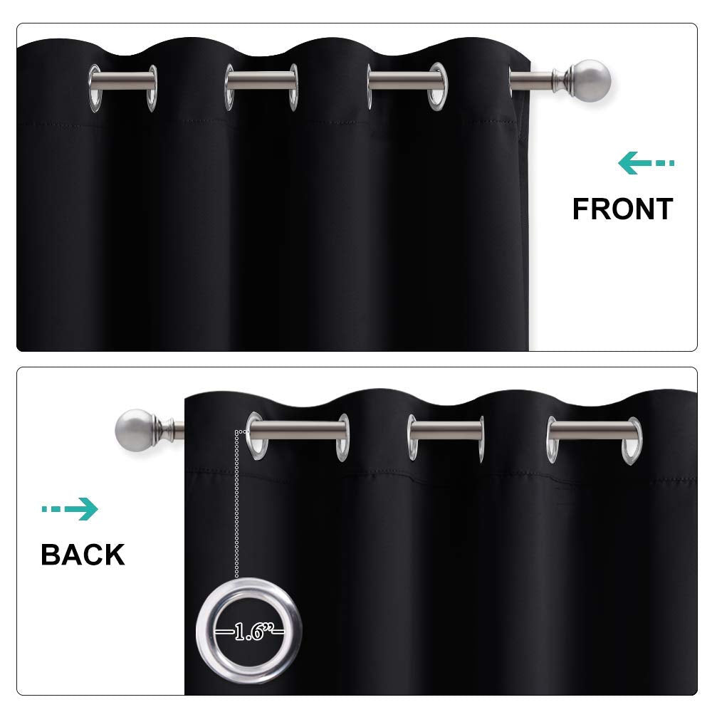 NICETOWN Sound Blocking and Heavy-Duty Space Divider Curtains for Living Room, Lined Insert Noise - Blackout - Thermal Insulation Curtains for Room Divider/Space Solutions (Black, 84 inches Long)