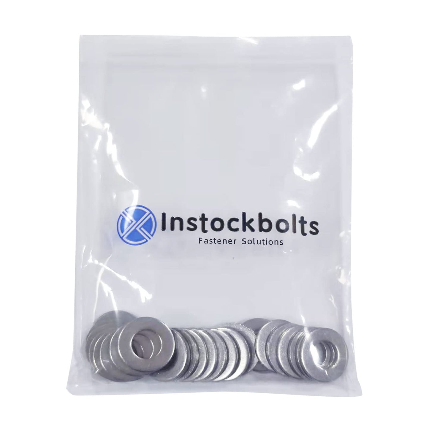 Instockbolt M8 x 16mm OD Flat Washer, 18-8 (304) Stainless Steel Washers Flat, 50PCS