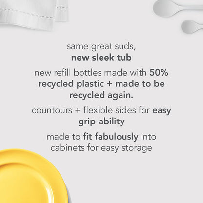 Method Gel Dish Soap Refill, Lime + Sea Salt Scent, Powerful Cleaning Formula, Large Refill Tub, Biodegradable Formula, Cuts Through Grease, 54 Fl Oz