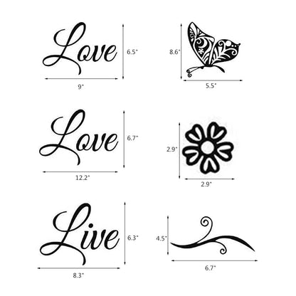 Live Love Laugh Set 3 Wall Sticker Motivational Decals,Family Inspirational Wall Stickers Quotes(18x39, Black)