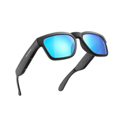 OhO Smart Glasses,Polarized Sunglasses with Bluetooth Speaker,Athletic/Outdoor UV Protection and Voice Control,Unisex(Mirror Blue Lens)