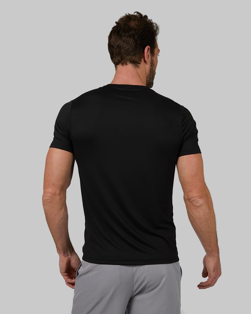 32 Degrees Mens 4 Pack Cool Quick Dry Active Basic Crew T-Shirt, Black, Large
