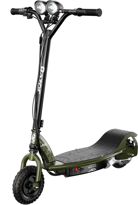 Razor RX200 Electric Off-Road Scooter for Teens Ages 13+, 154 lb Max Weight, Green – Up to 12 Mph, 40-Min Ride Time, Twist-Grip Throttle, Heavy-Duty Alloy Wheels with 60 PSI Offroad Tires