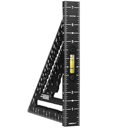 Johnson Level & Tool 1904-0700V 7-1/4" Johnny Square MACH-1 Smart Mark Rafter Square with Level Vial, Black