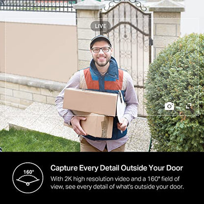 Kasa Smart Video Doorbell Camera Hardwired w/Chime, 2K Resolution, Always-on Power, Night Vision, 2-Way Audio, Real-Time Notification, Cloud & SD Card Storage, Works w/Alexa & Google Home (KD110)