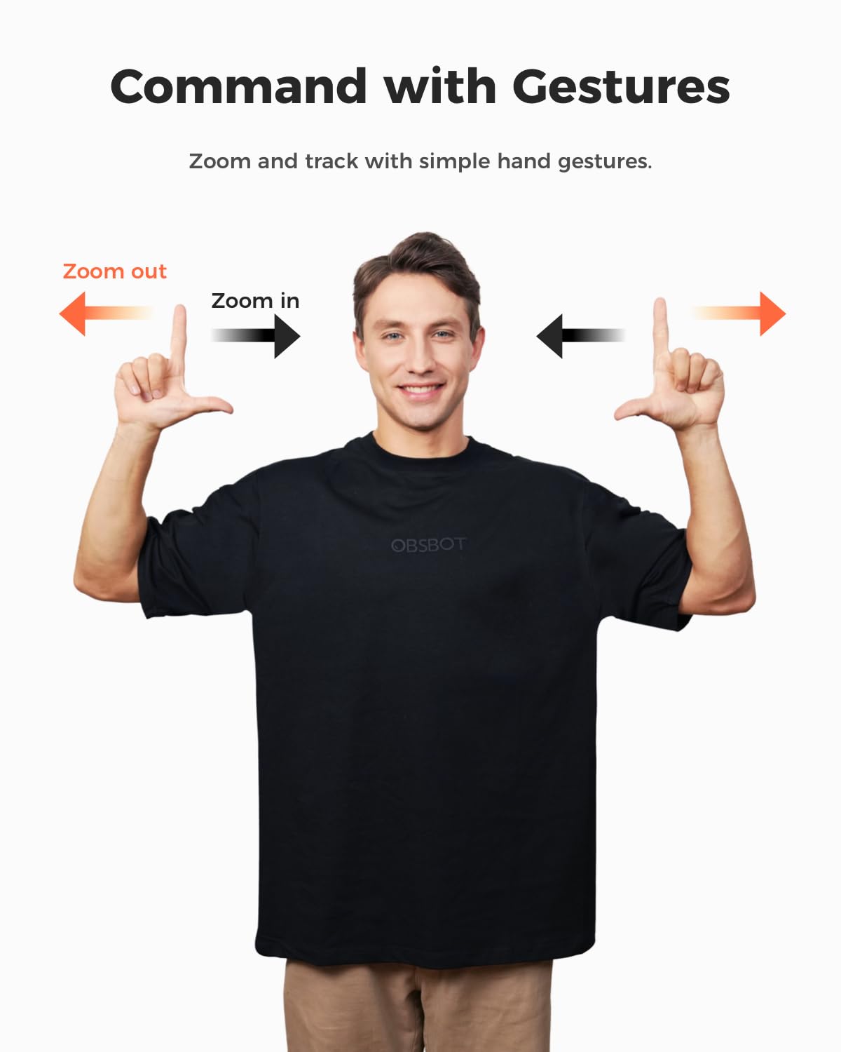 OBSBOT Tiny 2 Lite 4K Webcam for PC, AI Tracking PTZ Streaming Camera with 1/2" Sensor, Gesture Control, 60 FPS, HDR, Microphones, Web Camera for Desktop Computer, Laptop, Meeting, Video Calls, etc.