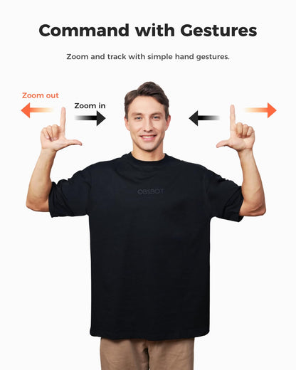 OBSBOT Tiny 2 Lite 4K Webcam for PC, AI Tracking PTZ Streaming Camera with 1/2" Sensor, Gesture Control, 60 FPS, HDR, Microphones, Web Camera for Desktop Computer, Laptop, Meeting, Video Calls, etc.